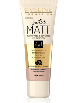 Eveline Satin Matt Mattifying & Covering 104 Beige Liquid Foundation 30ml