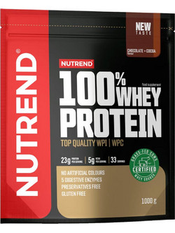 Nutrend 100% Whey Chocolate Cocoa Πρωτεΐνη Ορού Γάλακτος Γράμμωσης Χωρίς Γλουτένη 1kg