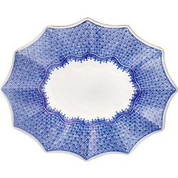 Mottahedeh Πιατέλα Πορσελάνη Mπλε Σκούρο Blue Lace (29 cm)