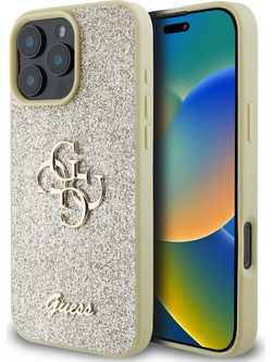 Guess Fixed Glitter Big 4G Logo Case Θήκη προστασίας από σιλικόνη - iPhone 16 Pro (Χρυσό - GUHCP16LHG4SGD)