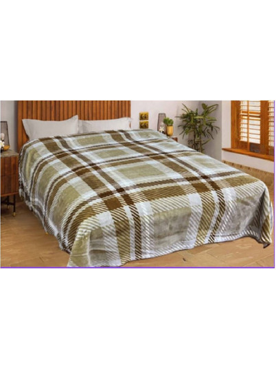Κουβέρτα Marley Καρό 220x240cm Μπεζ