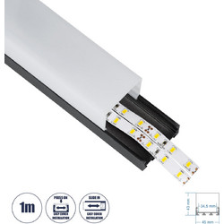 SURFACEPENDANT-PROFILE 70866-1M Προφίλ Αλουμινίου - Βάση & Ψύκτρα Ταινίας LED με Λευκό Γαλακτερό Κάλυμμα - Επιφανειακή & Κρεμαστή Χρήση - Πατητό Κάλυμμα - Μαύρο - 1 Μέτρο - Μ100 x Π4.5 x Υ4.2cm