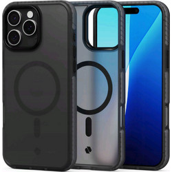 Θήκη iPhone 16 Pro Max Spacecase Hybrid Fusion Mag Ημιδιάφανη Σκληρή με MagSafe - Black (5905719112479)