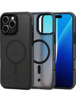 Θήκη iPhone 16 Pro Max Spacecase Hybrid Fusion Mag Ημιδιάφανη Σκληρή με MagSafe - Black (5905719112479)
