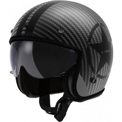LS2 OF601 Bob II Carbon Star Grey Κράνος Μηχανής Jet 900gr