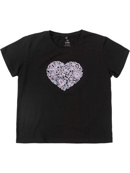 BRILLE Κοντομάνικη Μπλούζα axi HEART BLACK γυναίκες