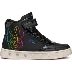 Geox Skylin Παιδικά Sneakers Μποτάκια με Φωτάκια Μαύρα J468WE011KNC9999