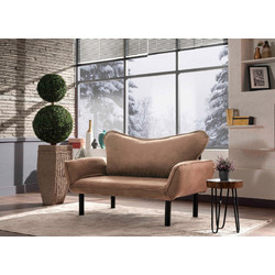 Papatya Chatto Διθέσιος Καναπές Κρεβάτι Υφασμάτινος Light Brown 150x70x75cm