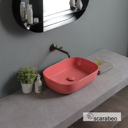 Scarabeo Glam Επικαθήμενος Νιπτήρας Μπάνιου Πορσελάνης 56x39cm Φούξια 1804-820