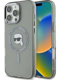 Karl Lagerfeld IML Metal Karl Head MagSafe Back Cover Black (iPhone 16 Pro Max)