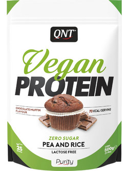 QNT Vegan Chocolate Muffin Φυτική Πρωτεΐνη Γράμμωσης Χωρίς Λακτόζη & Γλουτένη 500gr