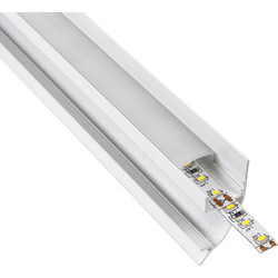 GloboStar(R) SURFACE-PROFILE 70858-3M Προφίλ Αλουμινίου - Βάση + Ψύκτρα Ταινίας LED με Λευκό Γαλακτερό Κάλυμμα - Επιφανειακή Χρήση Δημιουργίας Κρυφού Φωτισμού - Πατητό Κάλυμμα - Λευκό - 3 Μέτρα - Πακέ