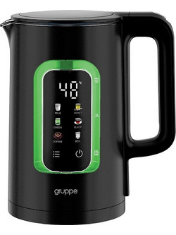 Gruppe DG 2328 Ανοξείδωτος Βραστήρας 1.5lt 1500W με Ρύθμιση Θερμοκρασίας Μαύρος Πράσινος