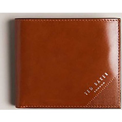 TED BAKER PRUGS Embossed Δερμάτινο ταμπα πορτοφόλι με ανάγλυφο γωνιακό δίπλωμα νομίσματος Διαστάσεις: 2cm x 9,7cm x 10,8cm