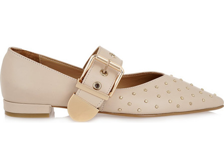 LARA CONTE MADRID MARY JANE U151A9721775 - NUDE U151A9721775-3264 NUDE LEATHER/GOLD METALS