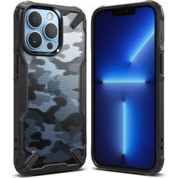 Θήκη Σιλικόνης Ringke Fusion X durable PC Case with TPU Bumper for iPhone 13 Pro Max Camo black (FX555E73)