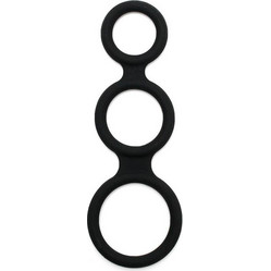 Boners Triple Cock Ring Δαχτυλίδι Πέους & Όρχεων Σιλικόνης Μαύρο
