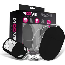 IntoYou Moove Vibrating Egg Medium Δονητής Egg για Ζευγάρια με Τηλεχειριστήριο Μαύρος
