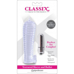 Pipedream Duo Textu Δονητής Bullet red Sleeve Mini Bullet Clear