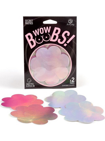 Wow Boobs! Nipple Covers Flower Shapped Holographic