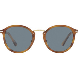 Persol PO3309S 960/56 Γυαλιά Ηλίου Στρογγυλά Κοκάλινα Καφέ με Μαύρο Polarized Φακό