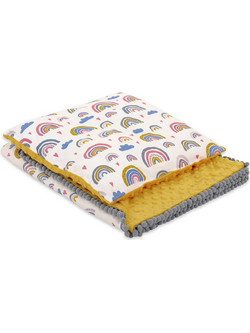 Set: Double-sided blanket minky + pillow- rainbow