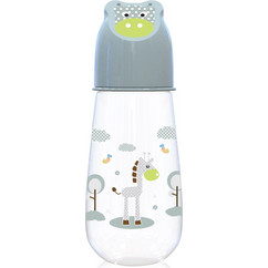 Lorelli Πλαστικό Μπιμπερό με Θηλή Σιλικόνης 0m+ Hood Animals Mint Green 125ml