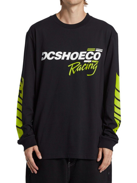 DC M SHOE CO RACING HLS T-SHIRT - ADYZT05405-KVJ0 BLACK