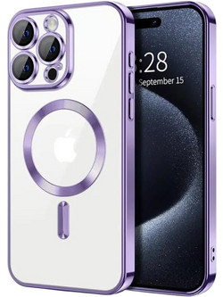 MagSafe TPU Color Chrome Case protect lens for iPhone 16 Pro Max Purple
