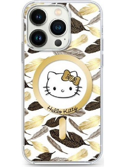 Hello Kitty IML Golden Leaves MagSafe Case for iPhone 16 Pro Max - White