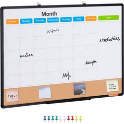VEVOR 36"x24" Μηνιαίο Ημερολόγιο Πίνακας & Πίνακας Φελλού με Αλουμινένιο Πλαίσιο RMB36X24RLBBZZZDYV0