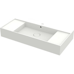 DuPont Corian Yona 3004 Κρεμαστός & Επιτραπέζιος Νιπτήρας Μπάνιου 100x49x15cm White H2.1.13.001.3004