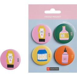 MIQUELRIUS ΜΑΓΝΗΤΕΣ ΣΤΡΟΓΓΥΛΟΙ BLISTER 4 ΤΕΜΑΧΙΑ Φ40mm FOODIE LOVERS ΑΣΣΟΡΤΙ
