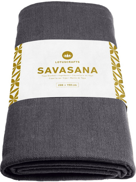 Lotuscrafts - Κουβέρτα Yoga Savasana - Anthracite - 100% βαμβάκι (οργανικό) Διαστάσεις: 200 x 150 cm