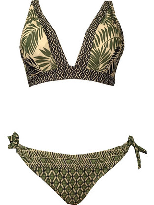 MODERN OCEAN Γυναικείο Boho Μπικίνι Κορδονακια Polyester Πράσινο