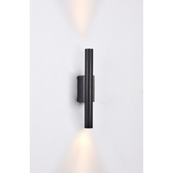 Inlight Επιτοίχιο φωτιστικό LED 2*5W 3000K σε μαύρη απόχρωση απο αλουμίνιο D:30x6cm (43061-Black)