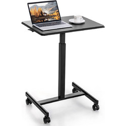 Ρυθμιζόμενο Γραφείο Laptop με 4 Ρόδες, Μέγιστο Φορτίο 80 kg 65 x 48 x 74 - 108 cm - Μαύρο JV11347DK Costway