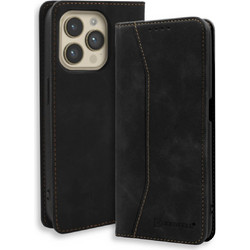 Bodycell Leather Book Case Black (iPhone 14 Pro Max)
