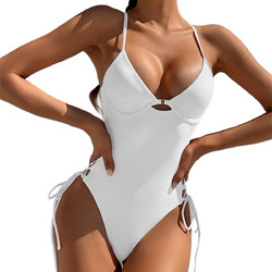 Ghetto High Cut Leg One Piece Thong Ολόσωμο Μαγιό Λευκό
