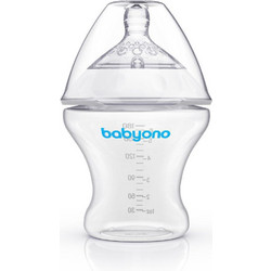 BabyOno Natural Nursing Πλαστικό Μπιμπερό με Θηλή Σιλικόνης κατά των Κολικών 0m+ 180ml BN1450