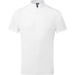 Ανδρικό T-shirt με κουμπί Λευκό