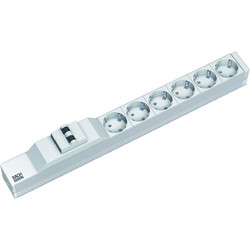 Bachmann BM-333.412 Πολύπριζο 6 Θέσεων με Διακόπτη και Καλώδιο 2m Γκρι
