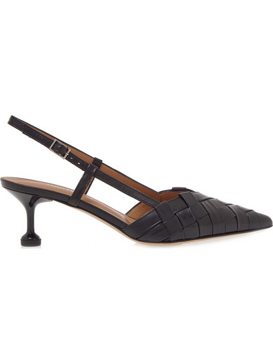 MARTINA T U494B0103002 Γόβες Slingback Δερμάτινες Μαύρες L9010-NERO NAPPA