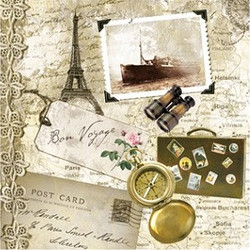 Χαρτοπετσέτα decoupage 33X33 Bon voyage