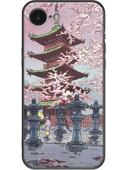 Θήκη Ukiyo-e - Cherry Blossom iPhone 16e Black TPU (Μαύρη Σιλικόνη)