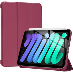 Θήκη Trifold Smart View και πίσω TPU για iPad Mini 7/6 - Μπορντό