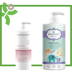 Pharmasept Pharmasept Mama & Baby Shower Mama 's Shower Gel-Απαλό Ενυδατικό Αφρόλουτρο, 500ml & Baby Mild Bath Απαλό Βρεφικό - Παιδικό Αφρόλουτρο για Σώμα & Μαλλιά, 1L (655 & 944)