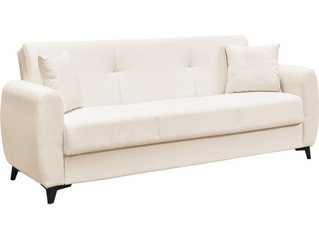 Woodwell Dario Τριθέσιος Καναπές Κρεβάτι Εκρού 210x80x75cm Ε9931,1