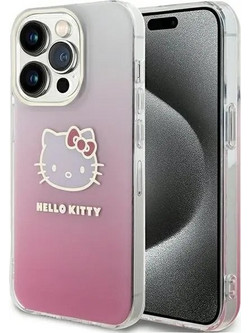 Hello Kitty IML Gradient Electrop Kitty Head case for iPhone 15 Pro - pink - (Hel000030-0)