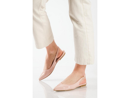 Λουστρίνι slingback μπαλαρίνες ΡΟΖ